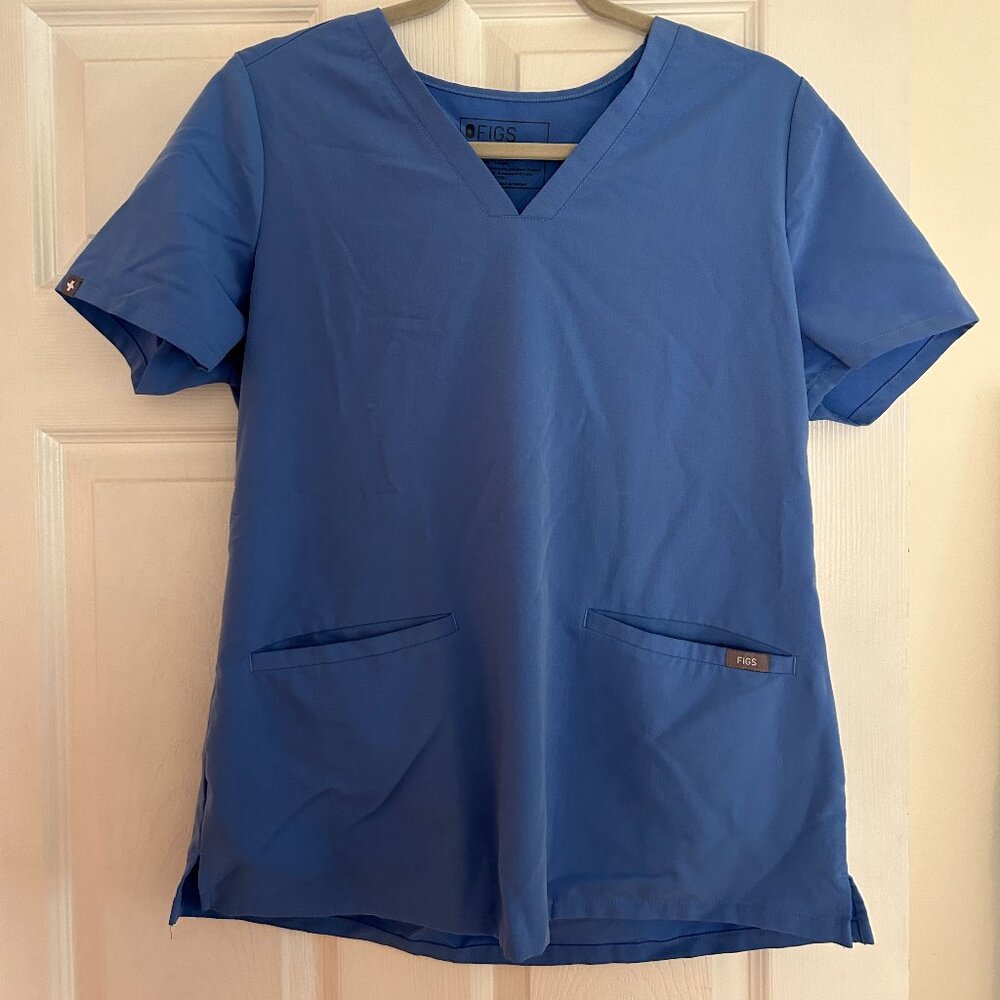Figs Ceil Blue Casma Scrub Top
